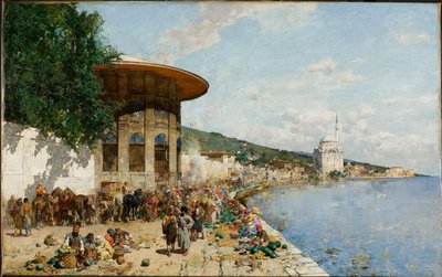 コンスタンチノープルの市場の日 作： Alberto Pasini